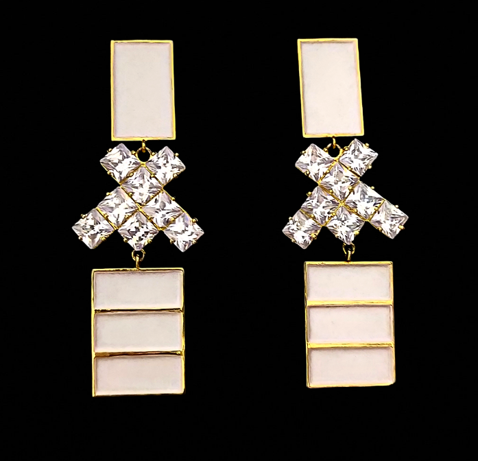 white earrings