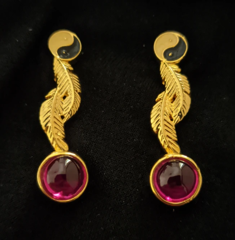 red and gold earrings