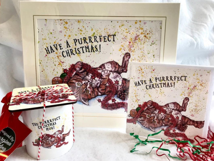 Cat Christmas card
